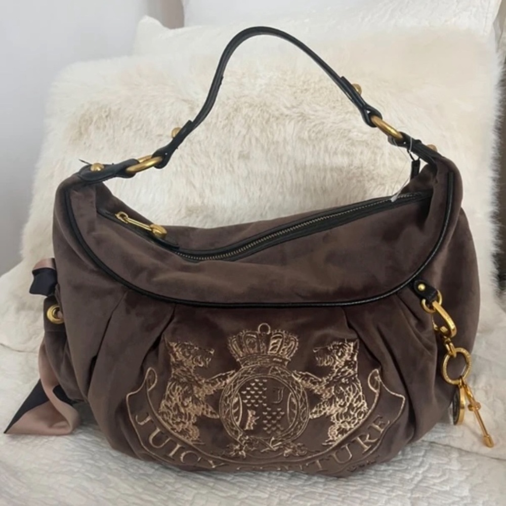 Juicy Couture Daydreamer Hobo bag chocolate brown beige gold Y2K 2000s